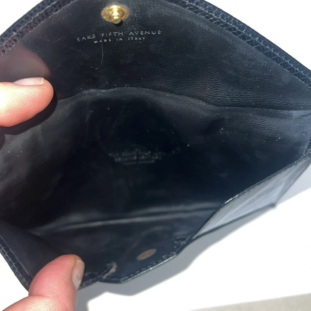 Saks Fifth Avenue Lizard-Embossed Leather Pochette Clutch